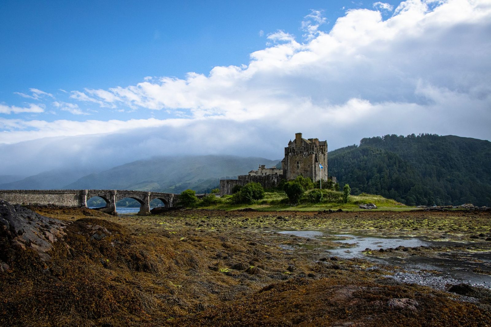 Historic Eilean Donan Castle on Loch Duich in Scotland, Scottish Highlands beauty.