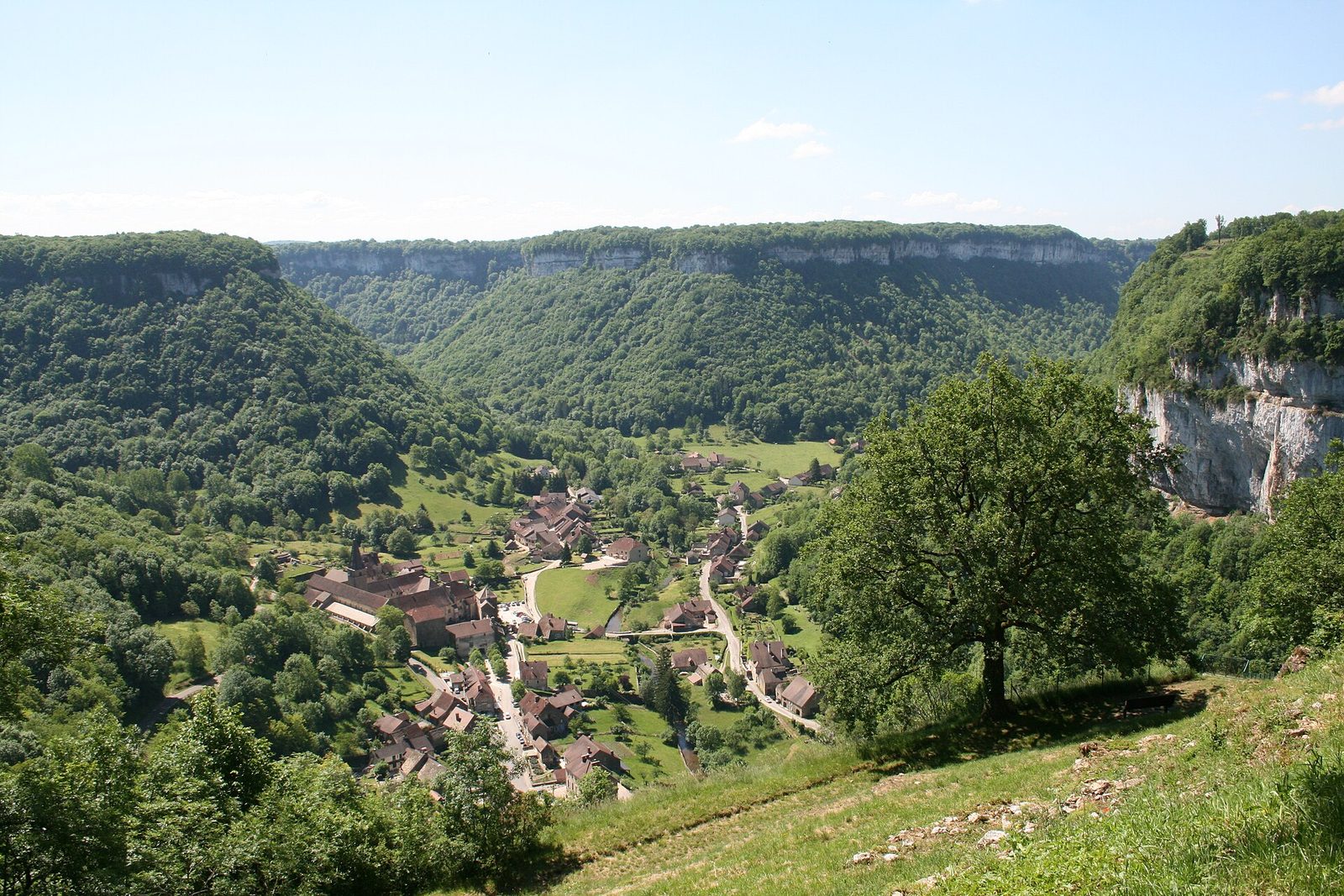 Baume-les-Messieurs — abbey village in its reculée, 3/2