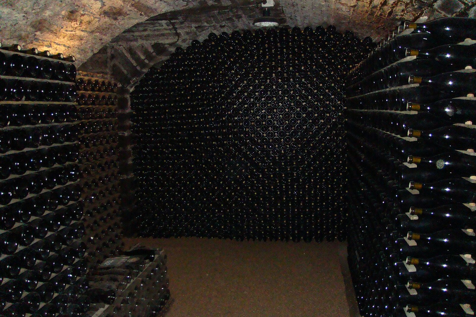 Burgundy wine aging in wine cave