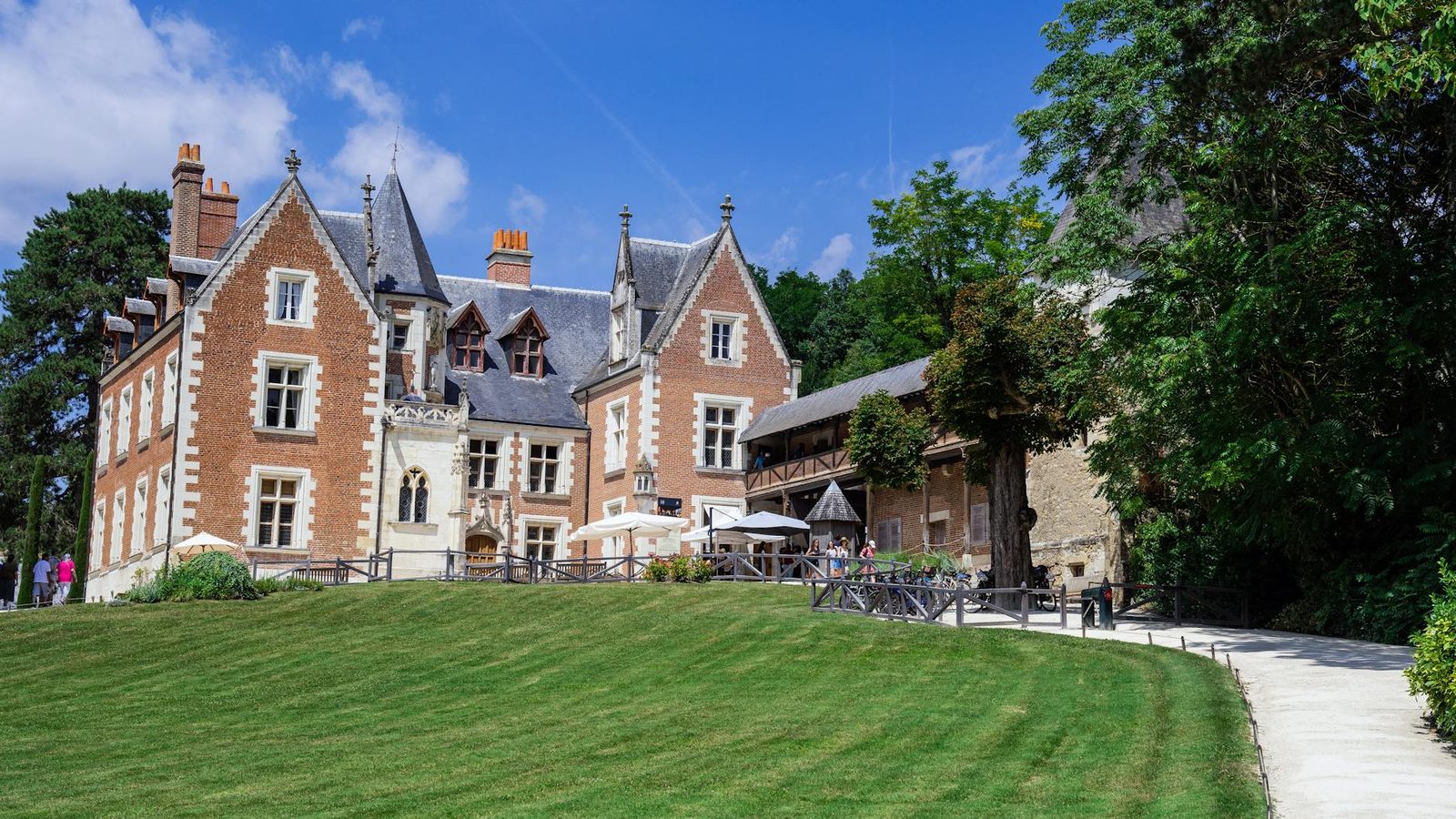 Elegant view of Château du Clos Lucé, Leonardo da Vinci's residence, in Amboise, France.