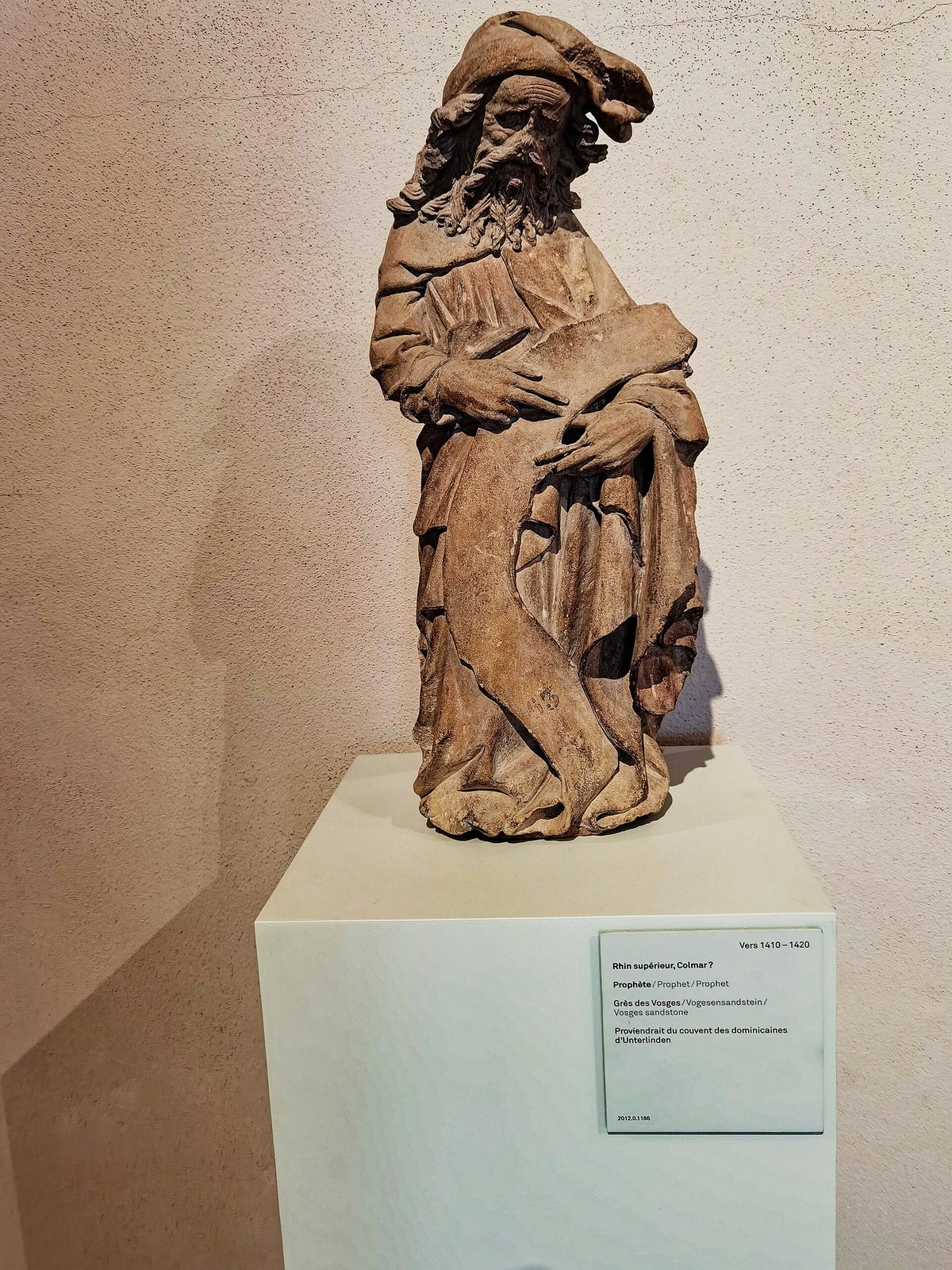 Colmar - Unterlinden Museum - Prophet - Upper Rhine, Colmar?, towards 1410-20 - Vosges sandstone