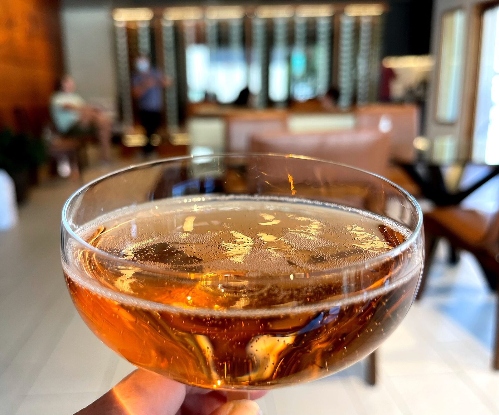 Glass of rosé sparkling wine - Sarah Stierch