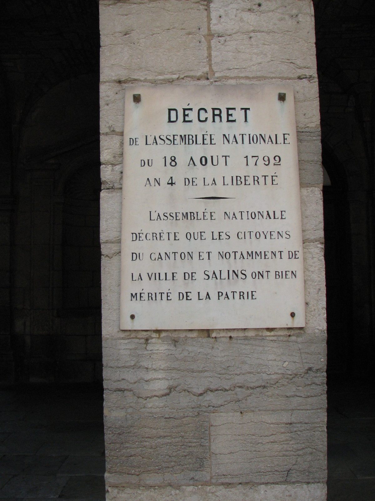 Salins-les-Bains plaque